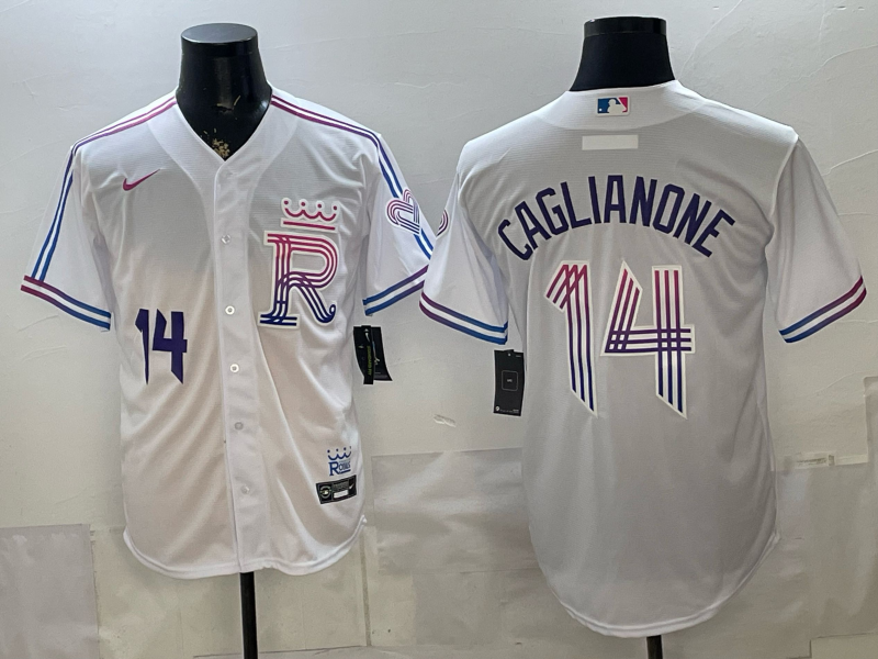 Men Kansas City Royals #14 Caglianone white Nike MLB 2026 Jersey 0659